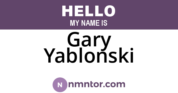 Gary Yablonski