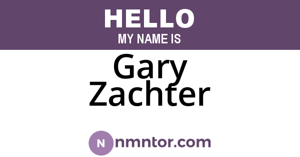 Gary Zachter