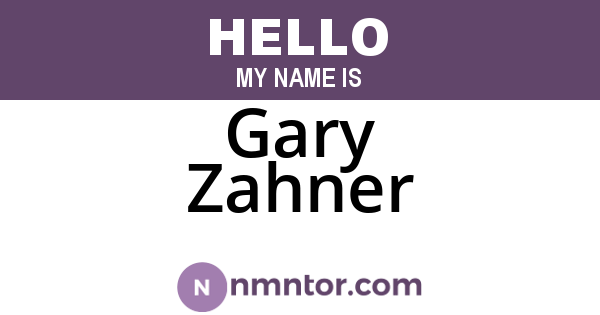 Gary Zahner