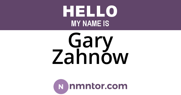 Gary Zahnow