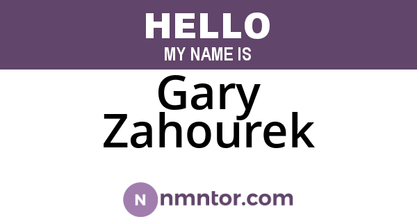 Gary Zahourek