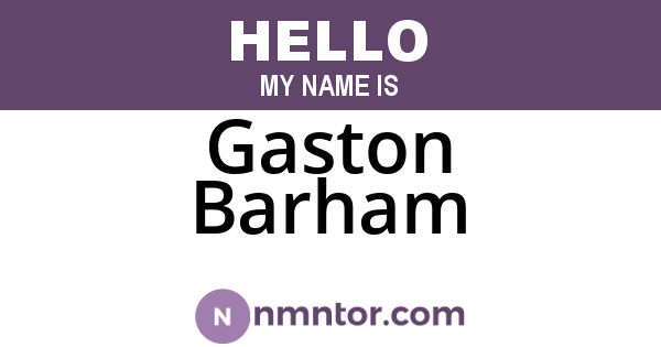 Gaston Barham