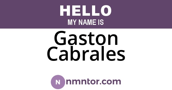 Gaston Cabrales