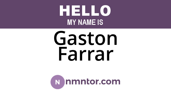 Gaston Farrar