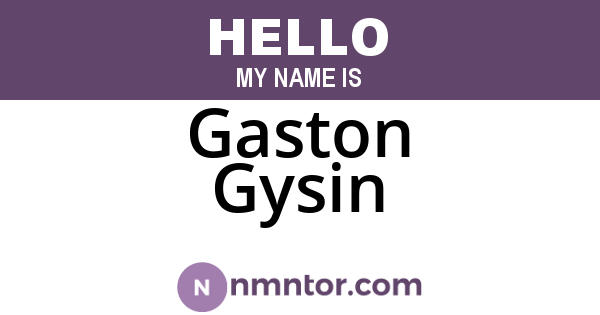 Gaston Gysin
