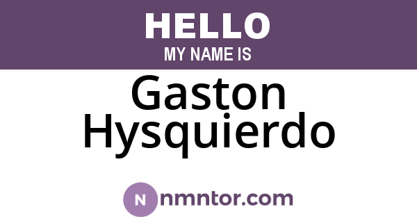 Gaston Hysquierdo
