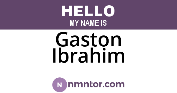 Gaston Ibrahim