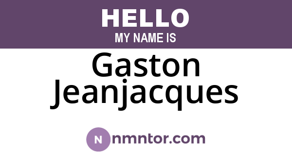 Gaston Jeanjacques