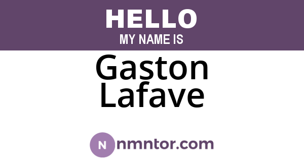 Gaston Lafave