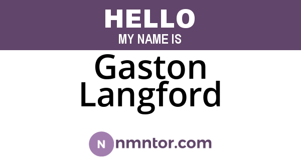 Gaston Langford