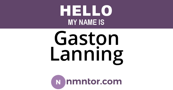 Gaston Lanning