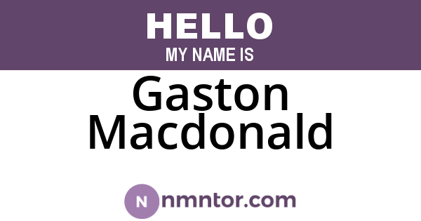 Gaston Macdonald