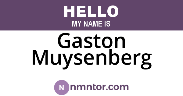 Gaston Muysenberg