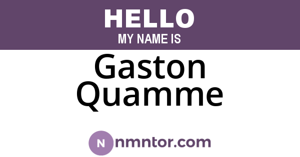 Gaston Quamme