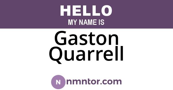 Gaston Quarrell