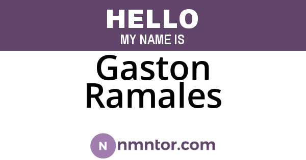Gaston Ramales