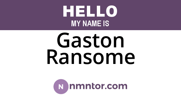 Gaston Ransome