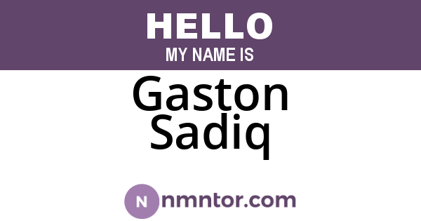 Gaston Sadiq