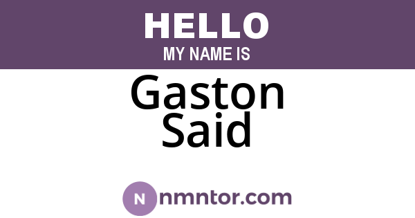 Gaston Said
