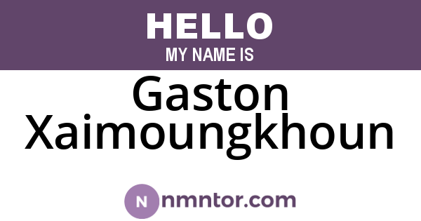 Gaston Xaimoungkhoun