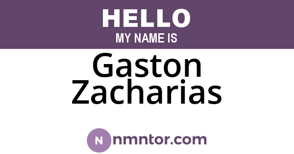Gaston Zacharias