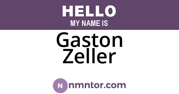 Gaston Zeller