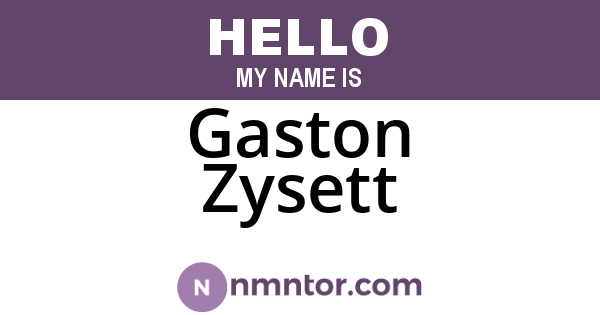 Gaston Zysett
