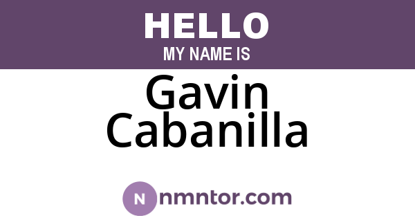 Gavin Cabanilla