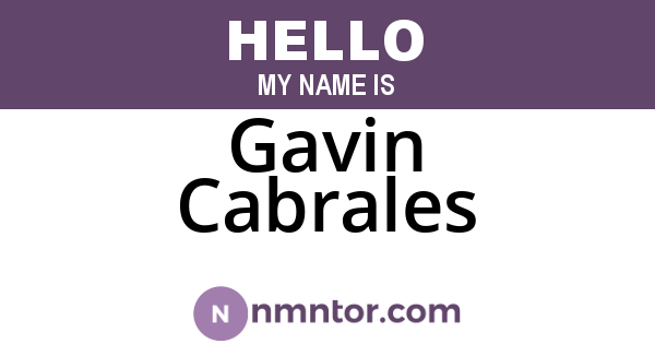 Gavin Cabrales