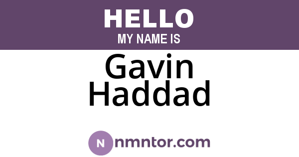 Gavin Haddad