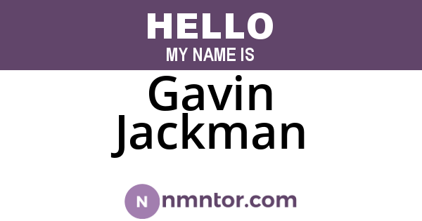 Gavin Jackman