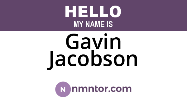 Gavin Jacobson