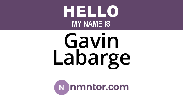 Gavin Labarge