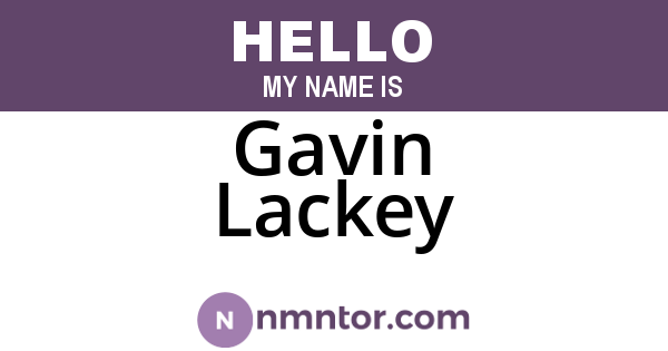 Gavin Lackey
