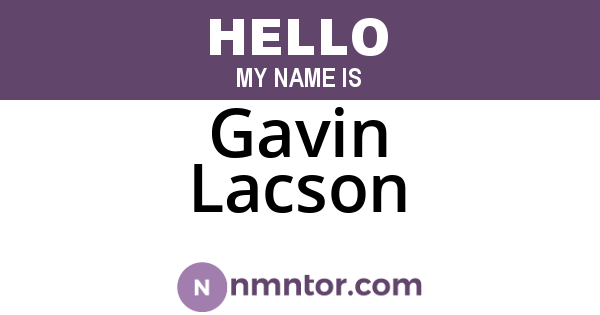 Gavin Lacson