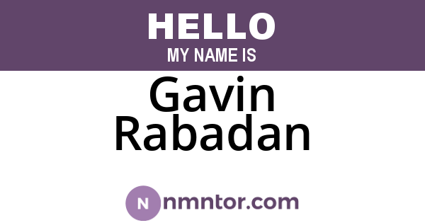 Gavin Rabadan