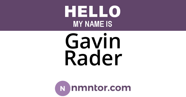 Gavin Rader