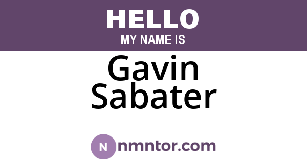 Gavin Sabater