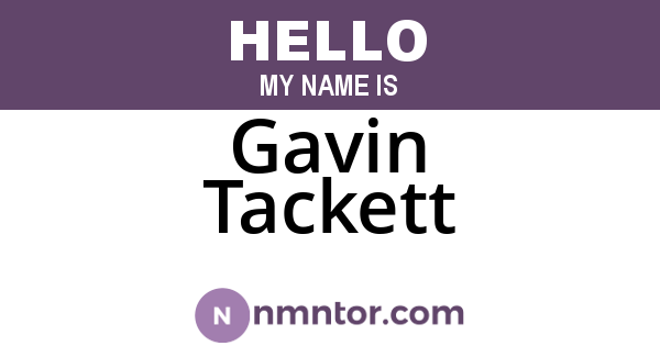Gavin Tackett
