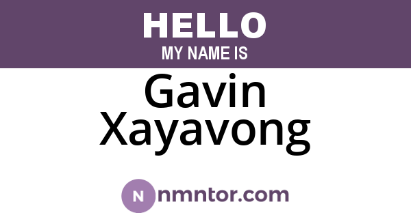 Gavin Xayavong