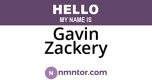 Gavin Zackery