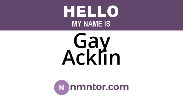 Gay Acklin