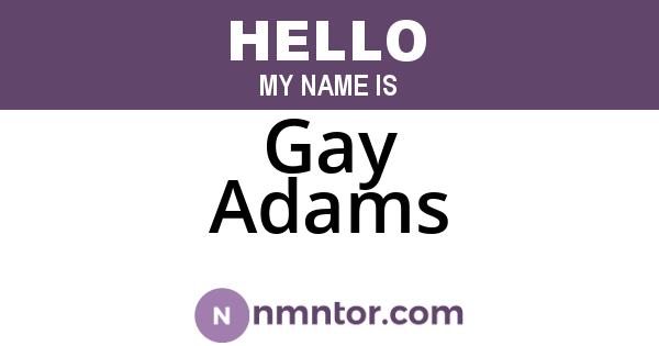 Gay Adams