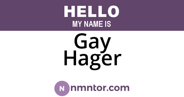 Gay Hager