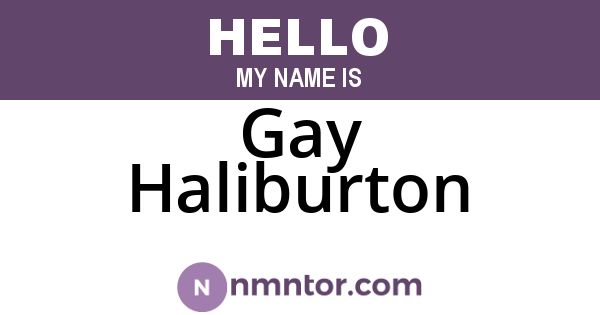 Gay Haliburton