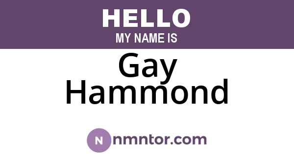 Gay Hammond