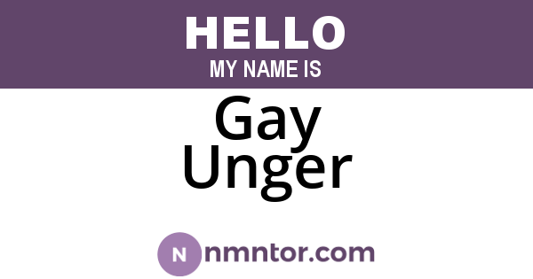 Gay Unger