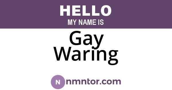 Gay Waring