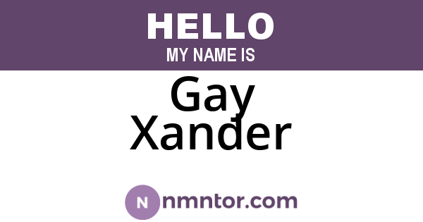 Gay Xander