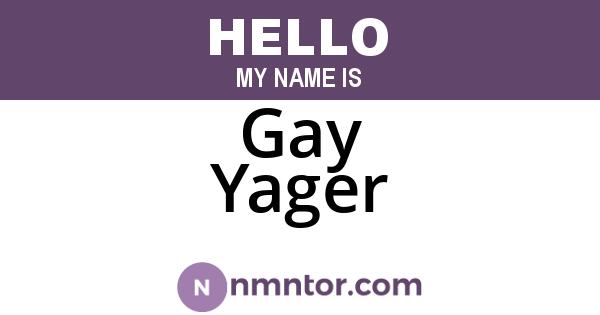 Gay Yager